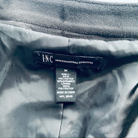 INC Medium Faux Suede Jacket Ruffle Full Zip - Picture 5 of 5